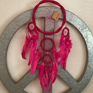 Boho Pink Feather Dreamcatcher